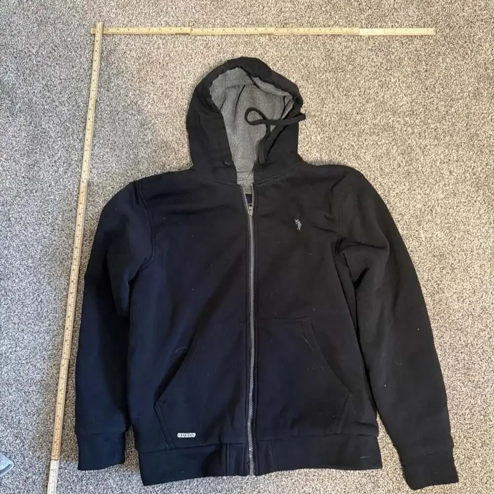 U.S. Polo Assn. Sherpa Lined Full Zip Hoodie Black Size M
